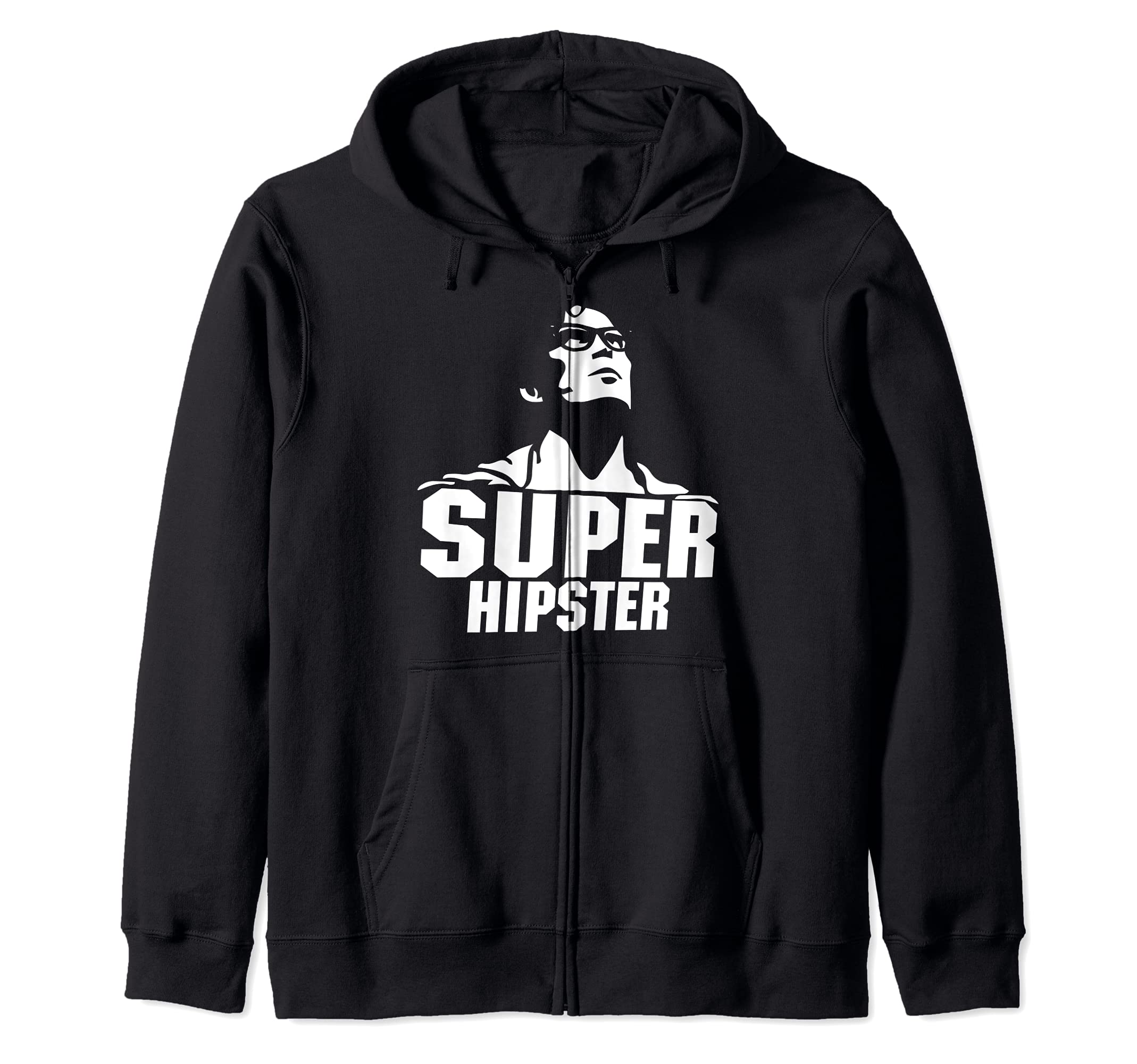 Super Hipster Glasses Bearded Bow Tie Hippies Mustache Nerd Zip Hoodie