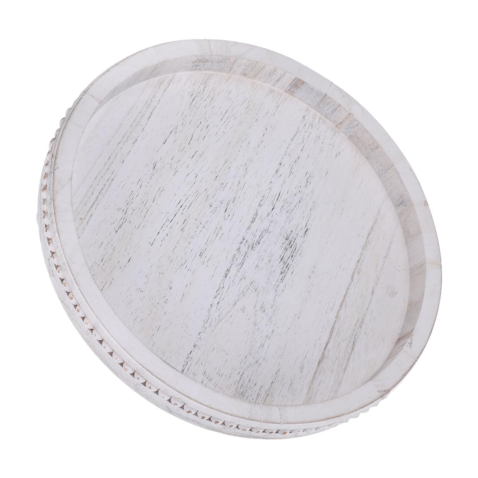 Bandeja de madera decorativa con cuentas que organiza tus velas