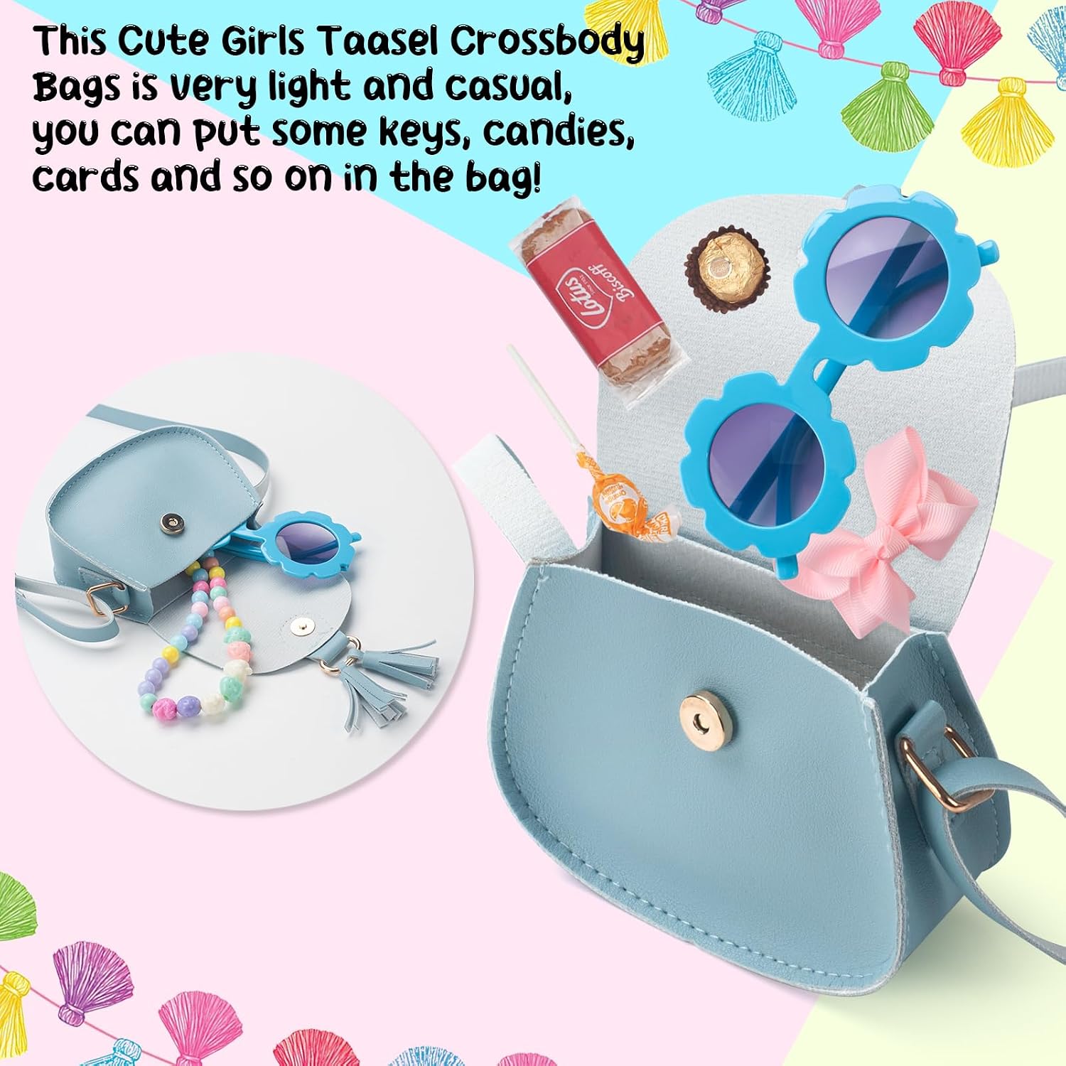 Girls Purse, Kids Crossbody Purse, Shoulder Bags for Toddler, Tassel Bags for Girls Age 2-14