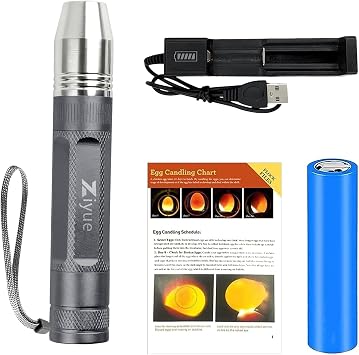 Egg Candlers for Chicken Eggs, 2026 New Egg Candling Light Tester Lamp Egg Checker Incubator for All Chickens Ducks Quail Dark Eggs Upgraded USB Charger Grey