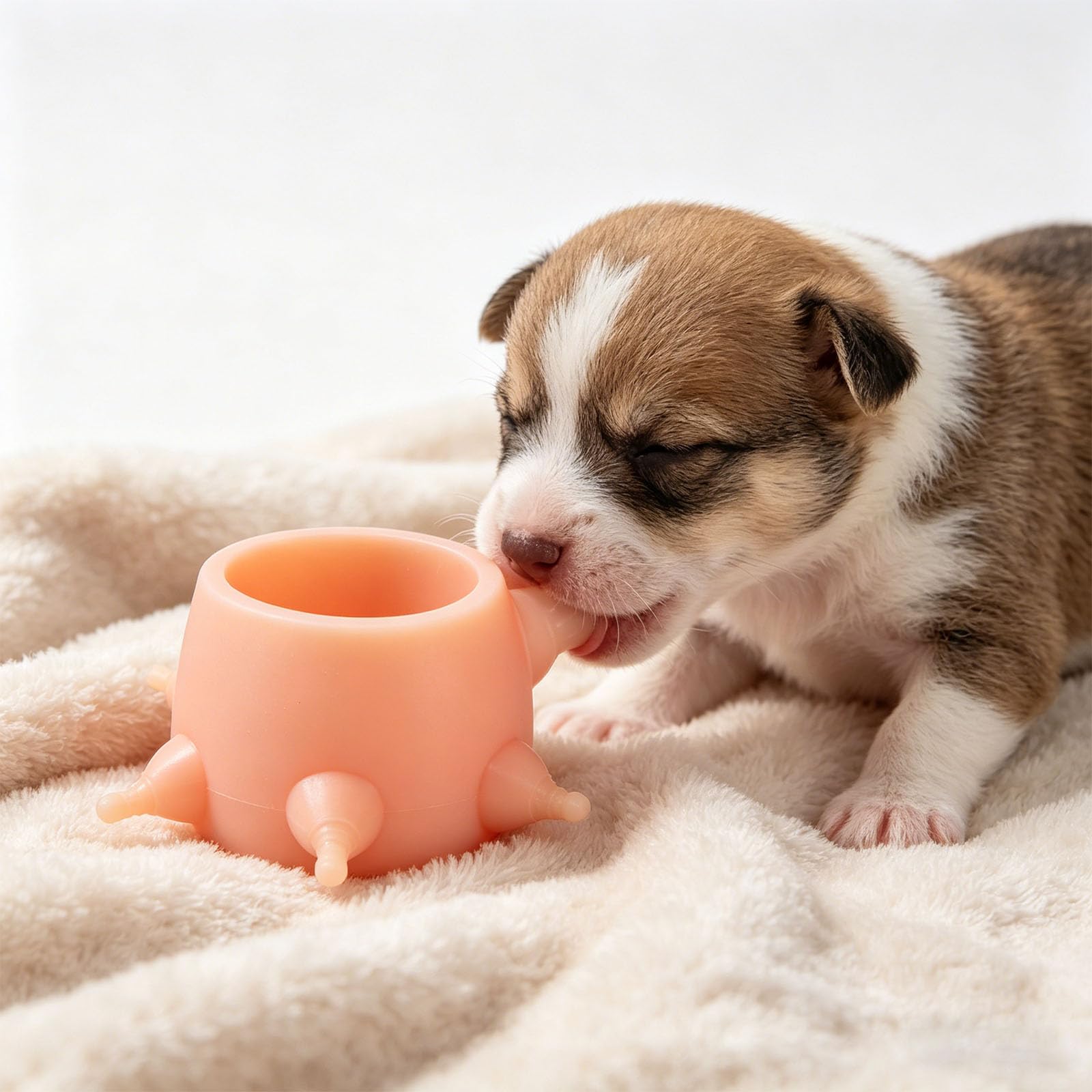 Silikon Babyflasche für kleine Tiere mit Mehreren Saugergrößen, sicheres Basisdesign, Kätzchen Stillflasche, Futterspender für Haustiere
