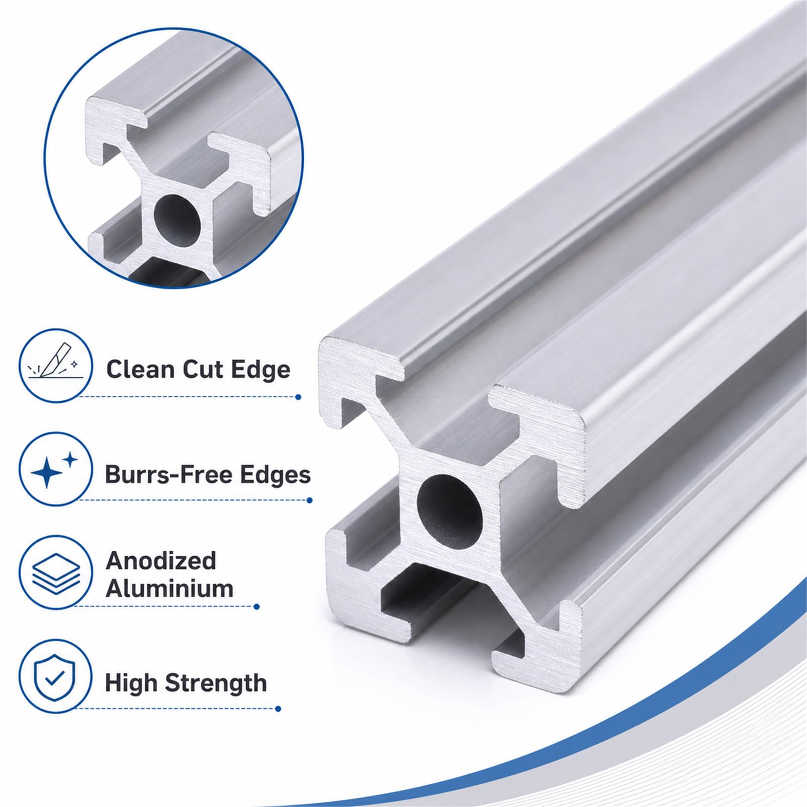 System Profile Alu,Aluminium Alu Profil Eloxiert,Aluminiumprofil Extrusions Eloxierte Linearschiene,Robuste Konstruktion,FüR Maschinenbau,Werkbank & DIY