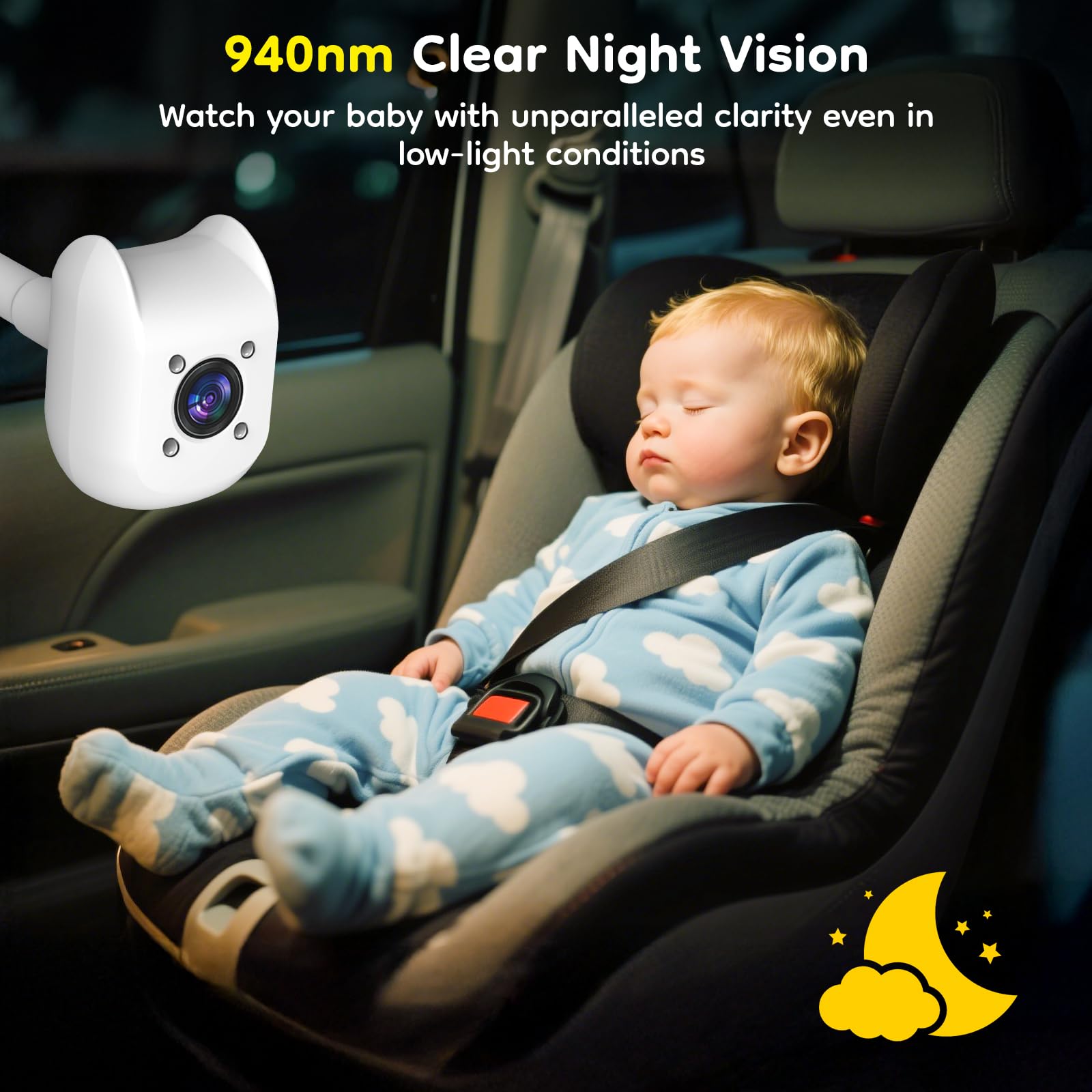 ELECROW 2-Kids Baby Car Camera for Seat with 6.86 Inch Ultrawide Display - Image 2