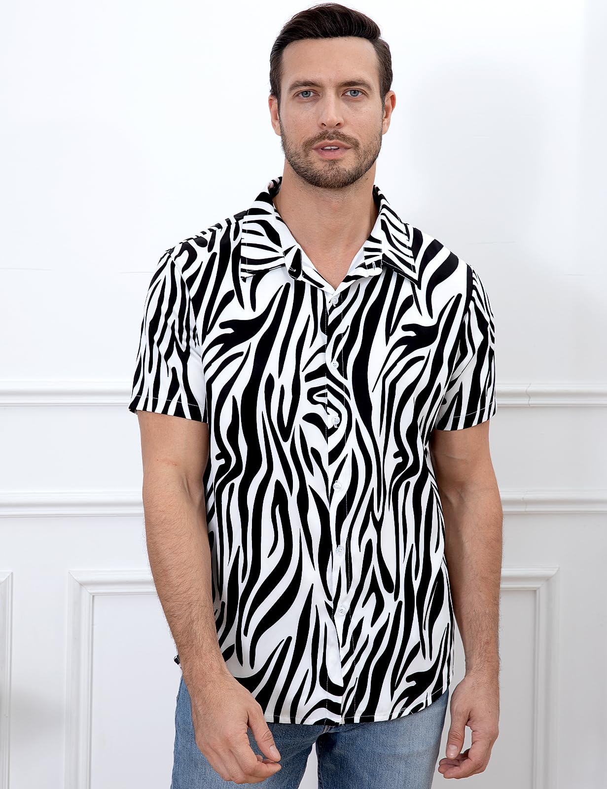 Camicia Stampa Animale Uomo Maniche Corte Casual Shirts | camicie hawaiane da uomo, camicia di frutta, camicia estiva, vacanza