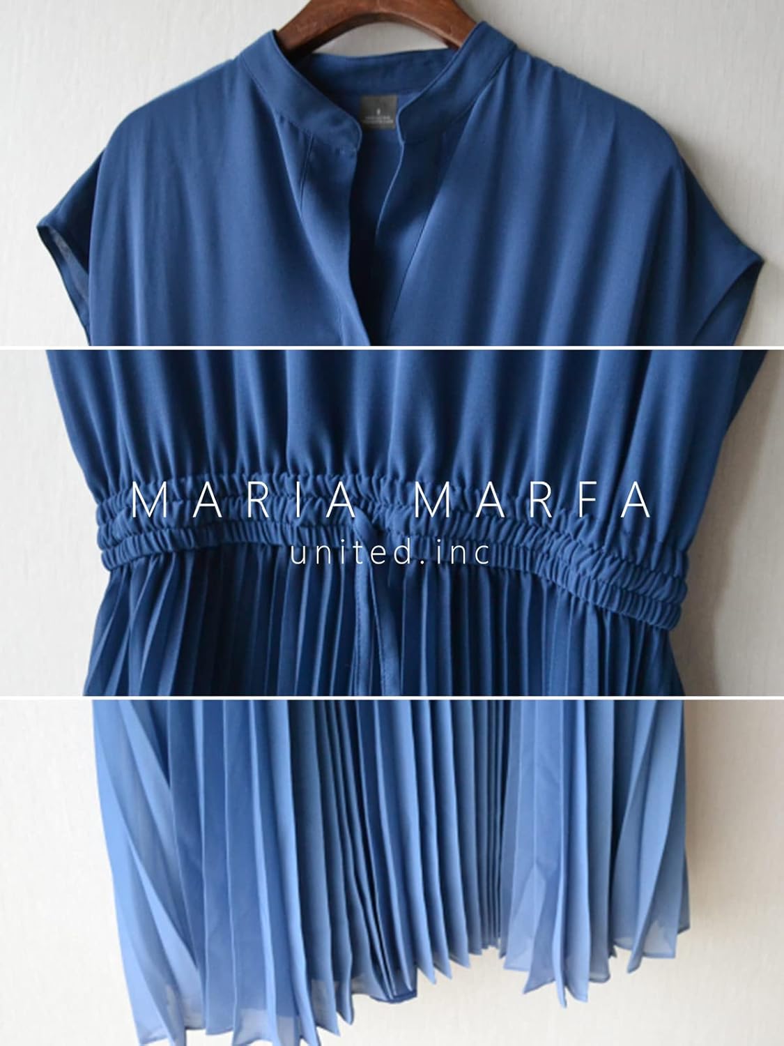 [MARIA MARFA] プリーツ ワンピース ミモレ丈 グラデーション レディース (2S-M51)