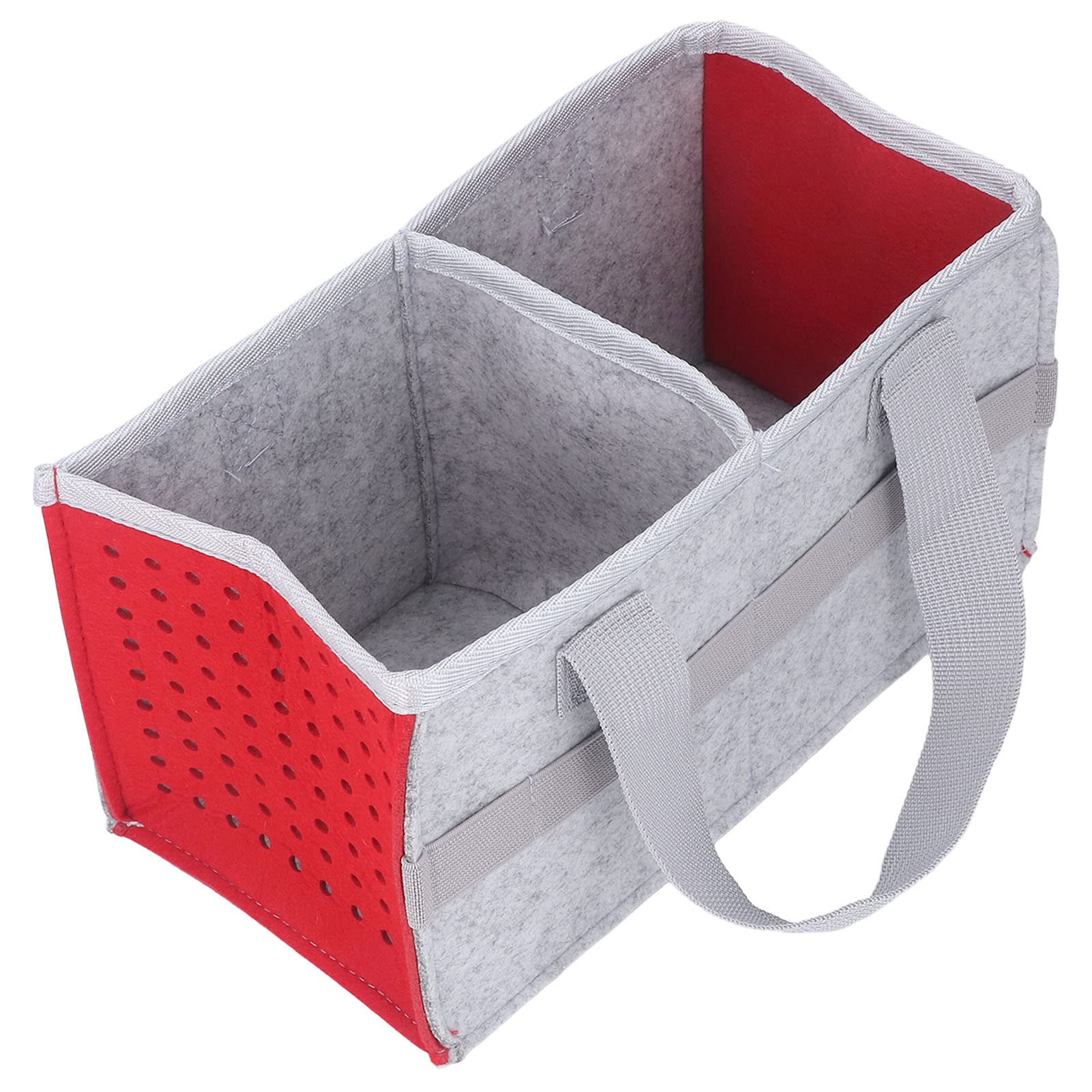 Carrying Case for Toniebox Starter Set, Large Felt Cloth Portable Organizer Case Travel Storage Carrying Bag with Handle for Tonies Audio Player and Figures, Outdoor Hand Bag (Red)