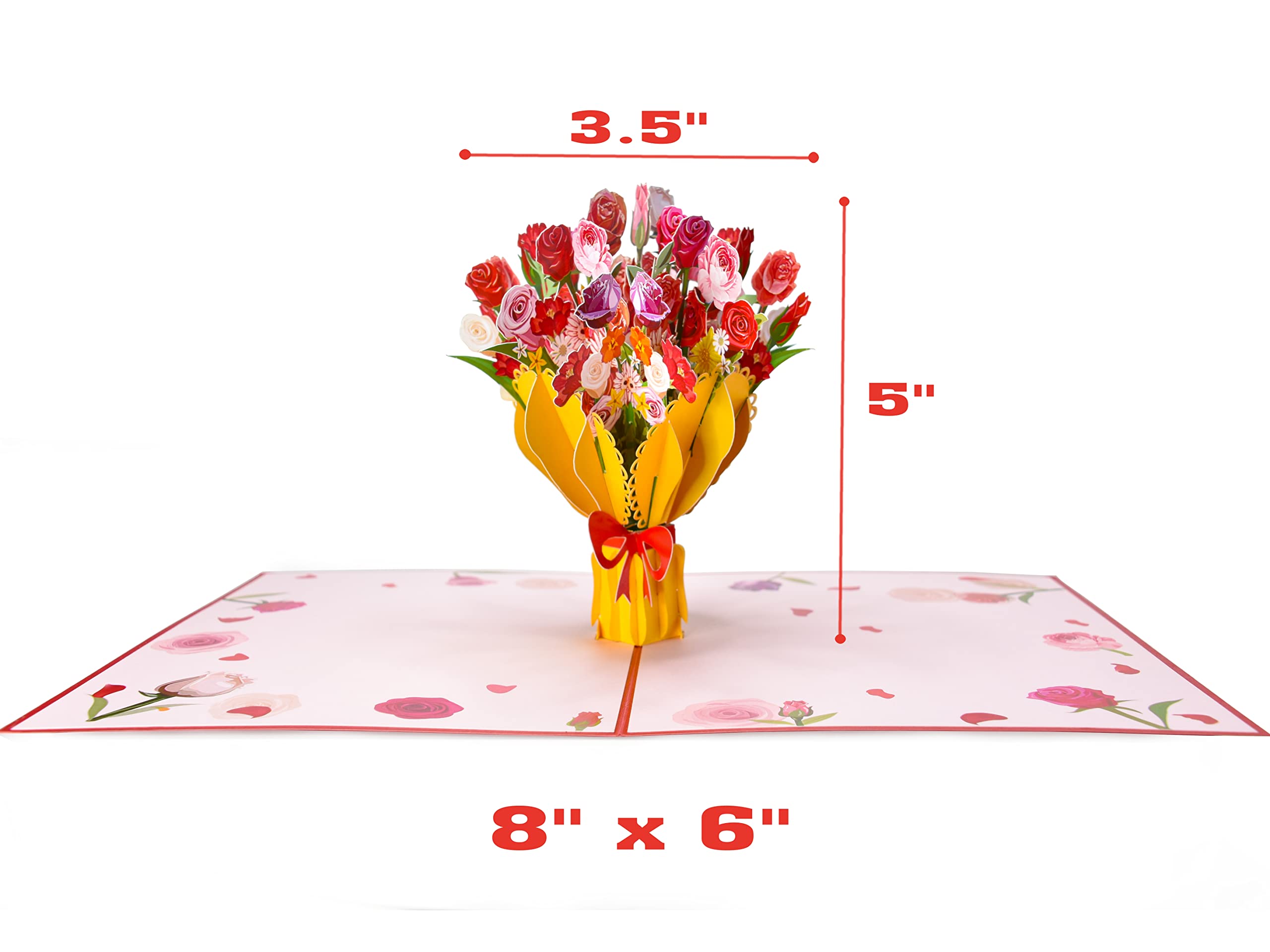 Carte Pop-Up 3D Cœur Et Fleurs De Cerisier | Carte Anniversaire, Mariage Originale - 18x13 Cm