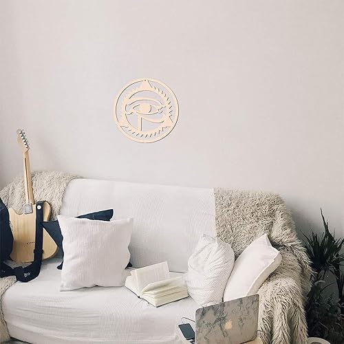 Miniatura 4 de GLOBLELAND Arte de pared de madera de ojo de Horus de 12 pulgadas, decoración de pared egipcia, geometría sagrada, decoración del hogar, escultura