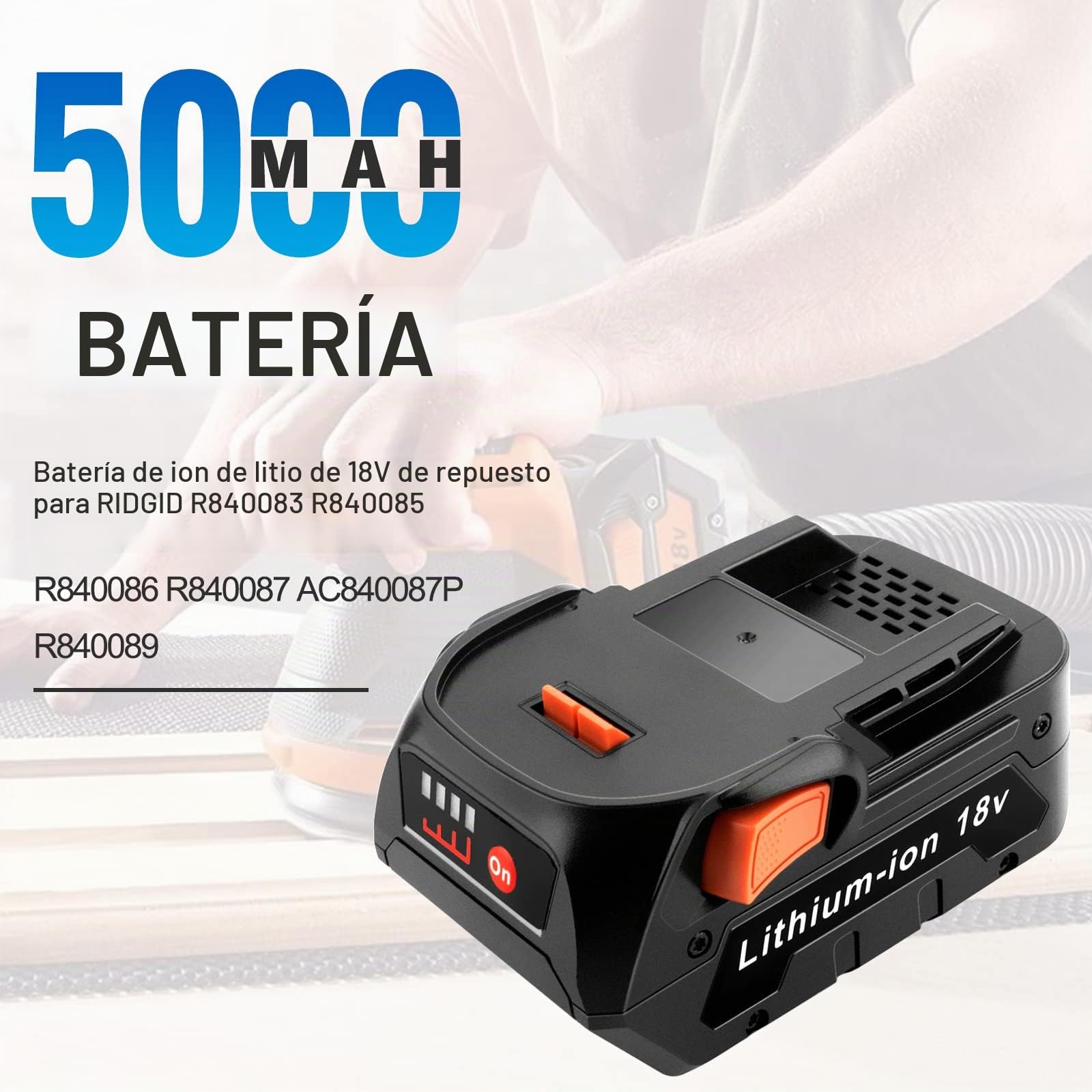 18V 5.0Ah Batería Recargable Reemplaza AEG B1814, B1814G, B1817, B1817G, L1840R, L1850R, L1850R-X4 para Herramientas Eléctricas