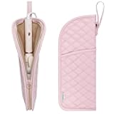 Lexeeco Hair Tools Travel Bag Heat Resistant Mat Hot Hair Tool Organizer Case Portable Hot Iron Holder Cover Pouch for Hair Straighteners, Curling Irons, Flat Irons and Hot Styling Tools (Pink)