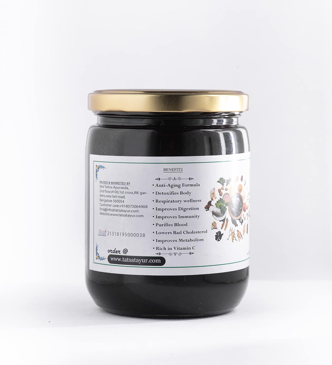 TATSAT - WELLNESS THROUGH AYURVEDA Vedic Chyawanaprash With A2 Cow’S Ghee,Wild Honey, Organic Amla Juice, Jaggery And Other Genuine 45 Herbs -600Gm | Free From White Sugar | 1 Count (Pack of 1))