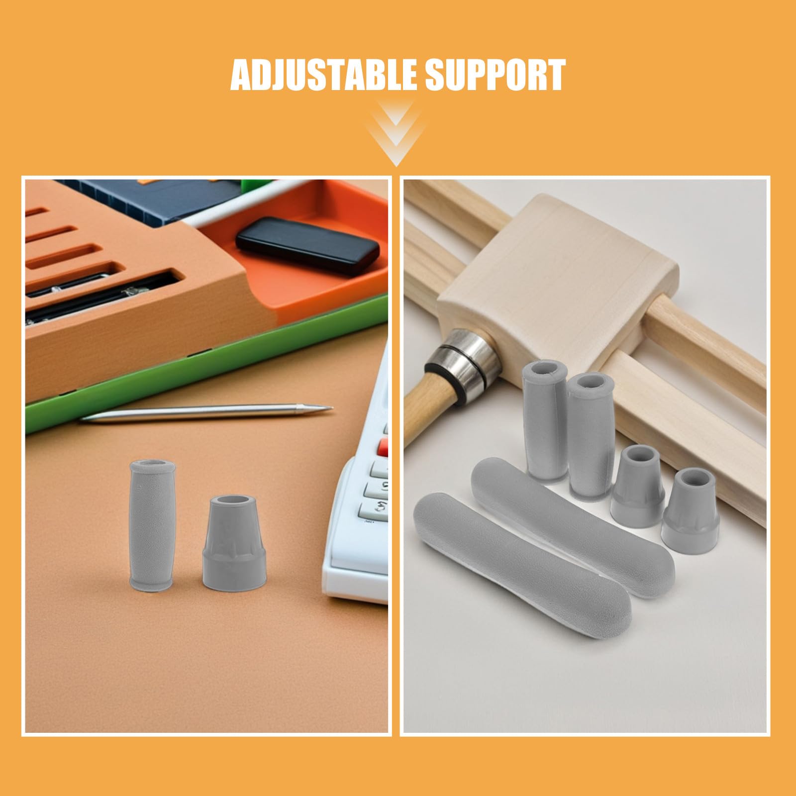 Healeved 4 set di cuscinetti per stampelle: cuscini per ascelle e coprimanico per stampelle - punte in gomma per bastoni da passeggio - tappi di ricambio per piedini per deambulatore