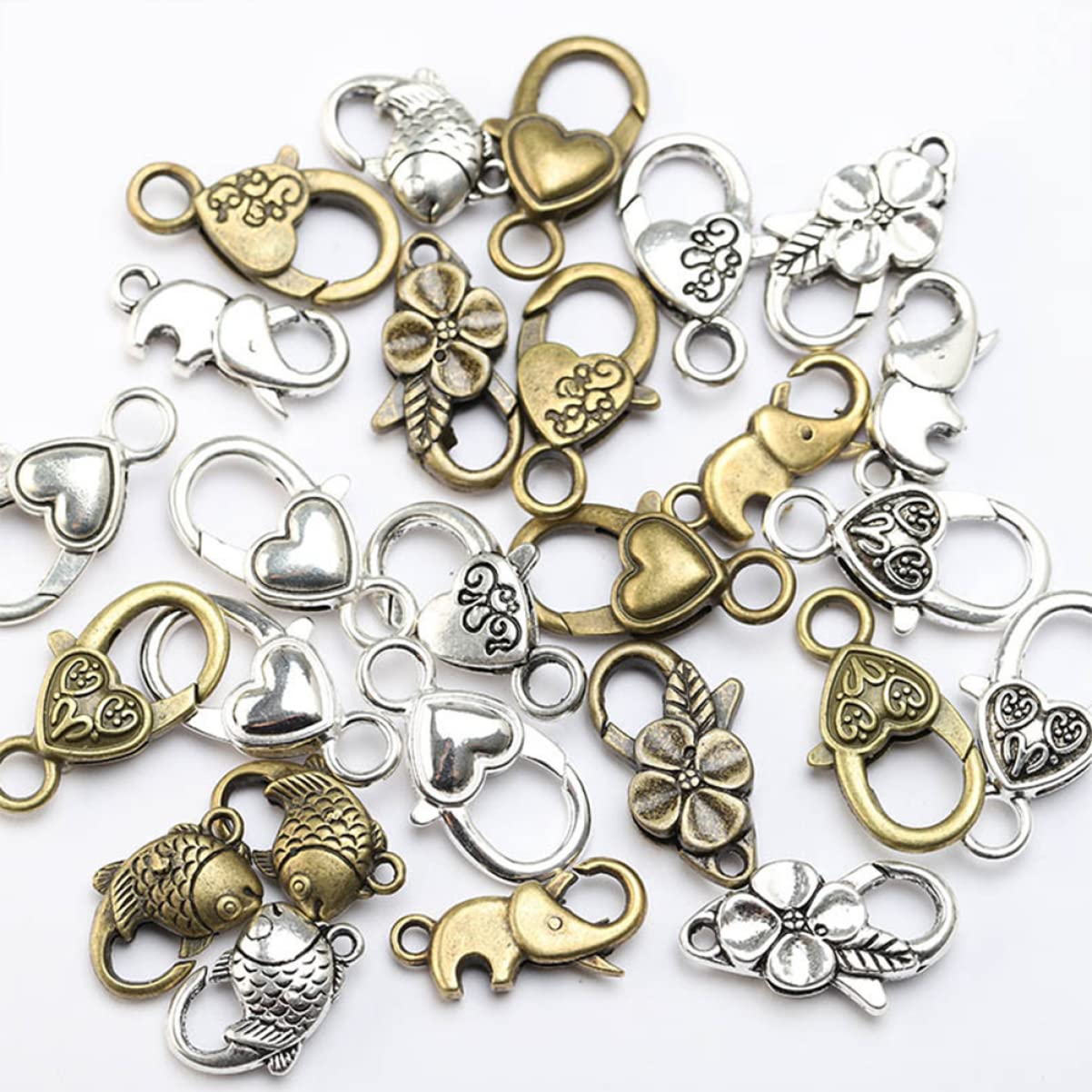 Ciieeo 120stücke Antike Silber Legierung Herzförmige Verschlüsse Schmuckzubehör Für Armband Und Halskette Langlebige Und Glänzende Kettenverschlüsse Für Kreatives Basteln