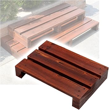 Wood Step Platform, Outdoor Mobility Step Stool, Long Footstool Helper, Portable 1 Step Stool for Bed, Stair, Bathroom, Kitchen, Garden, No Assembly Require60x35x6cm