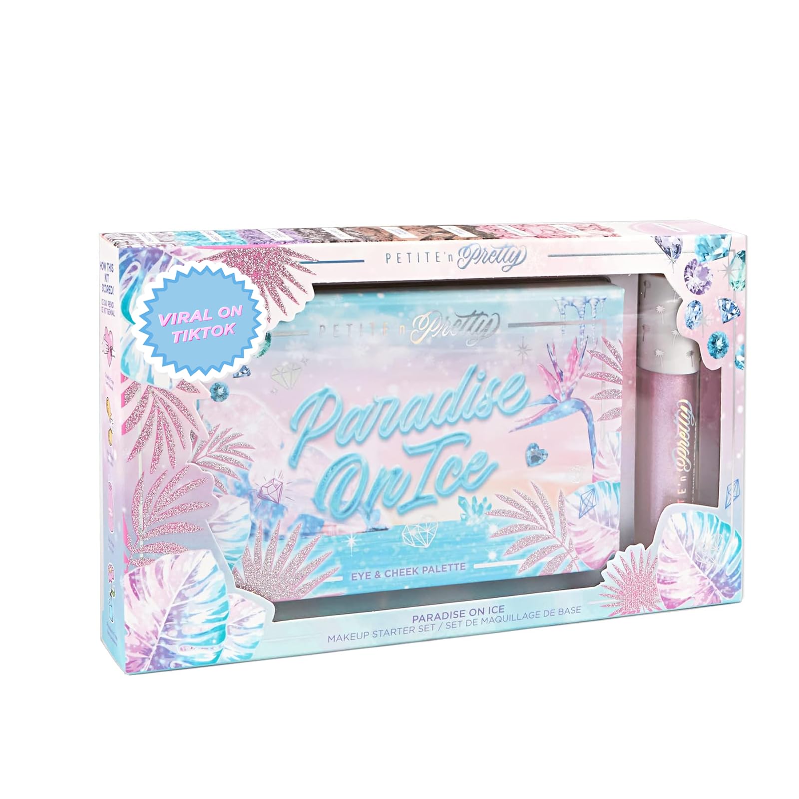 Petite 'N Pretty - Paradise on Ice Make Up Starter Set for Kids, Children, Tweens and Teens - Glittering Age-appropriate Shades- As Seen on Tik Tok