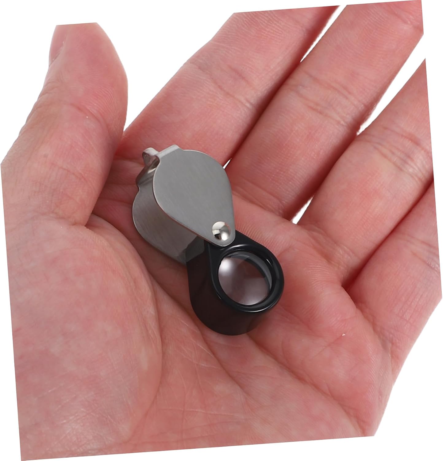 14x Jeweler Optics Loupe with Glass Magnifying Lens and Leather Case, Handheld Foldable Jewelry Magnifier for Coins and Crafts, Professional Loupe for Jewelers and Hobbyists