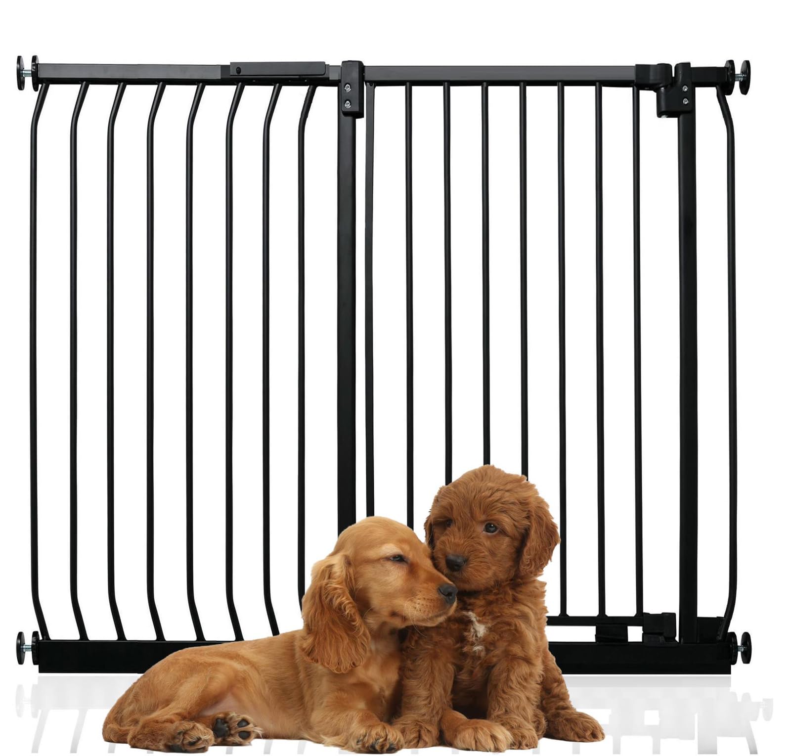 Bettacare Black Extra Tall Elite Dog Gate, 107Cm - 116Cm, Matt Extra Tall 100Cm In Height, Pressure Fit Pet Gate For Dog And Puppy, Pet And Dog Barrier, Easy Installation