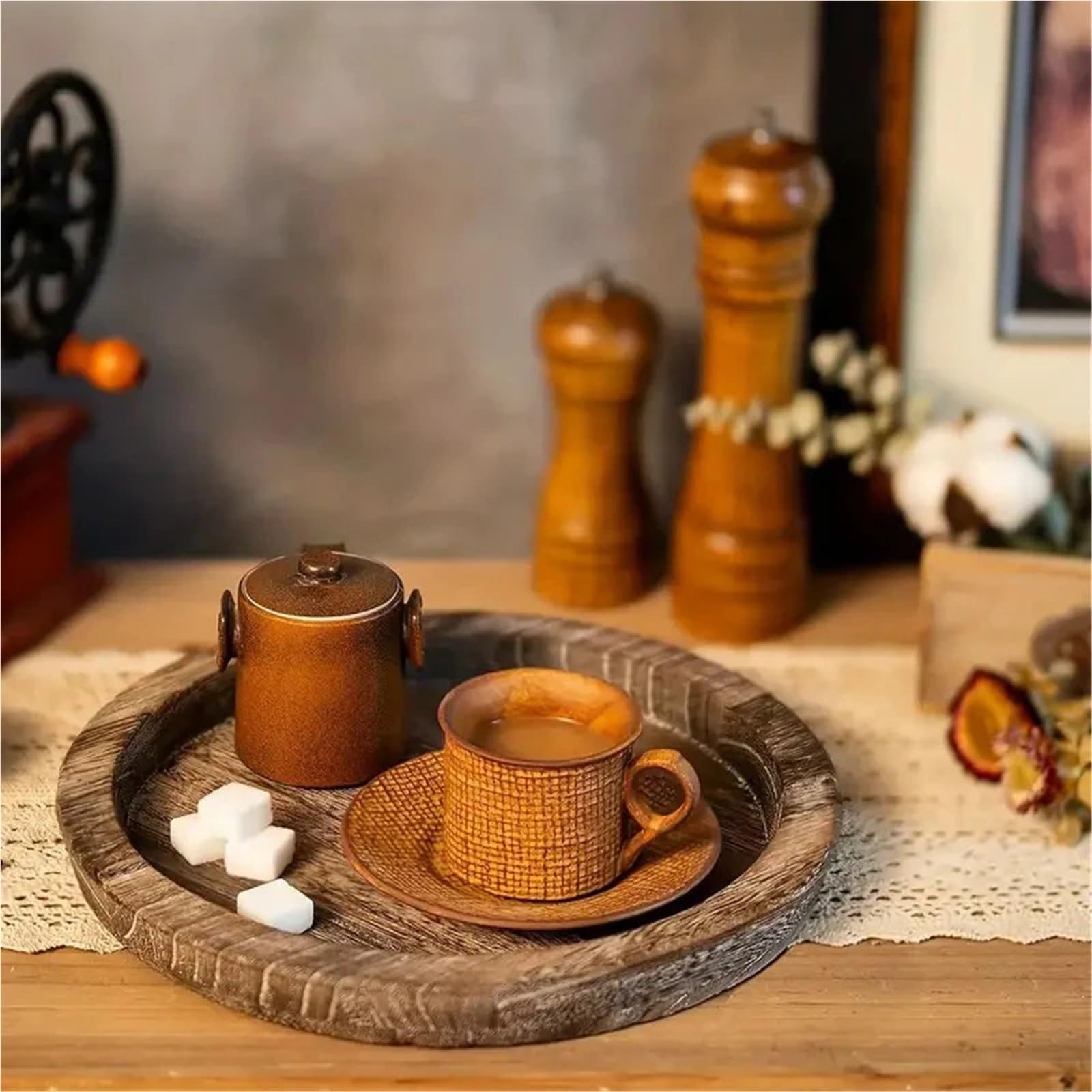 Bandeja de Madera para Servir (2 Unidades), Ideal para almacenar Frutas, Aperitivos y Frutas, Multiusos, Ideal para Bodas, Fiestas, hogar y Cocina (29 x 29 x 2,5 cm).