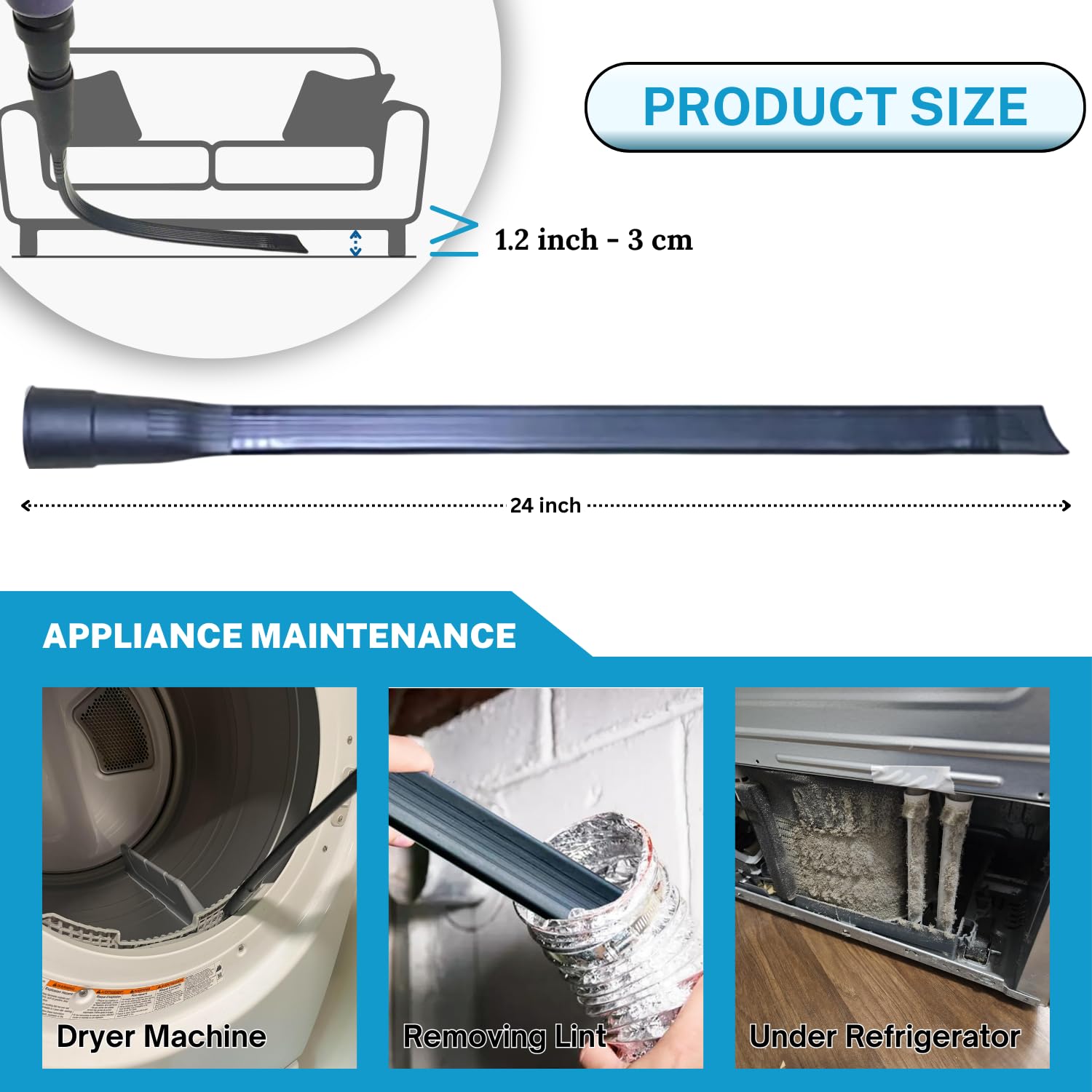 VACEXT Universal Vacuum Attachments Accesorios Adaptador de Manguera de vacío, Negro, 13