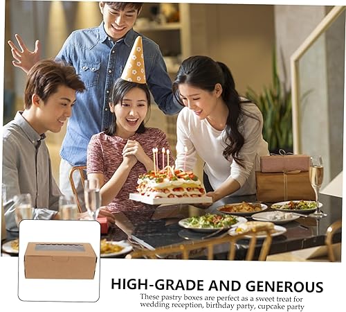 Miniatura 6 de Mobestech 2 juegos de 12 piezas de caja de papel kraft marrón pastel cupcakes contenedores de almacenamiento de cupcakes contenedores de magdalenas