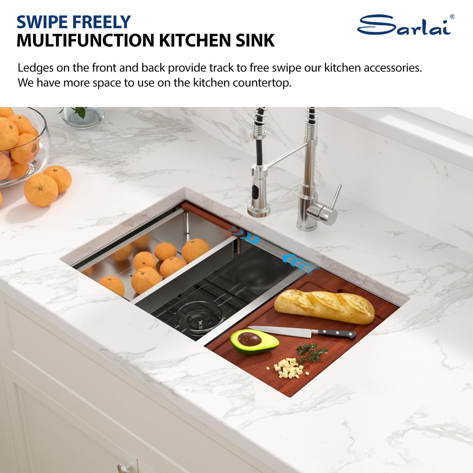 28 Undermount Kitchen Sink Double Bowl - Sarlai 28x19 Inch Undermount ...