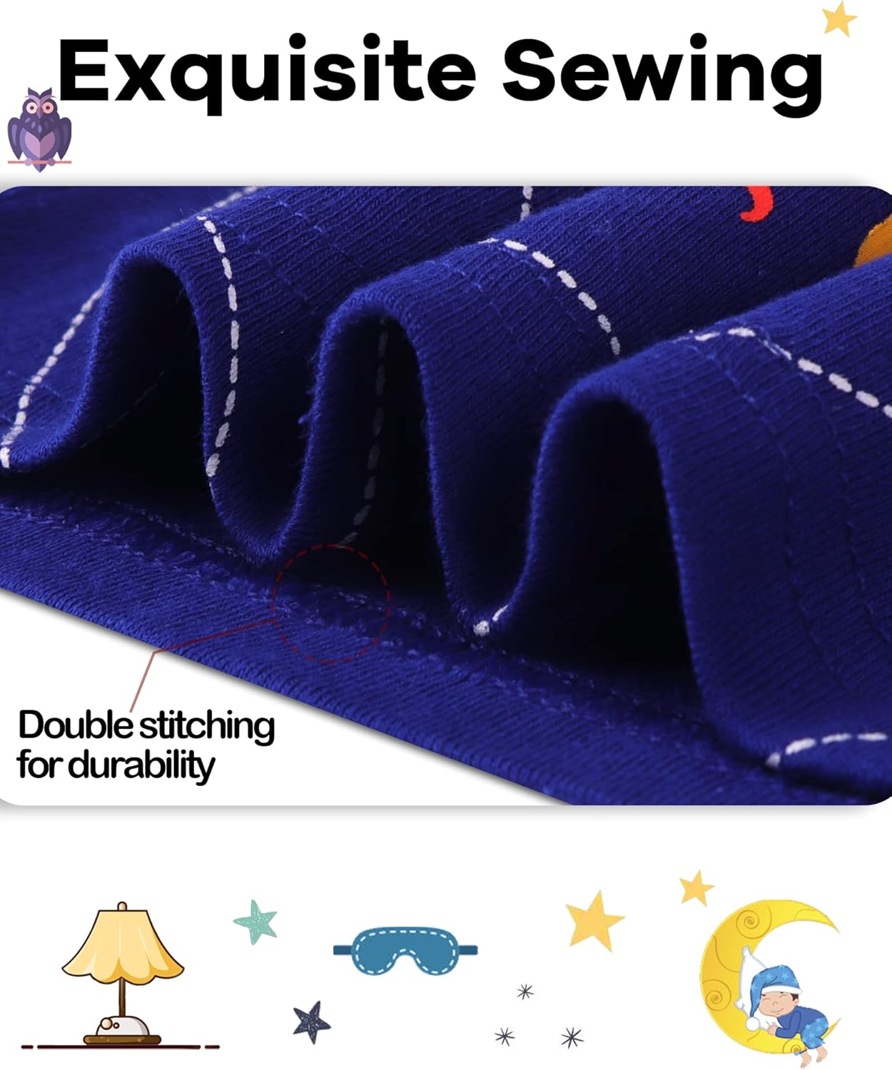 DAUGHTER QUEEN Boys Pajamas 4 Pieces Long Set 100% Cotton Sleepwear Size 18 Months-12 Years - Image 5