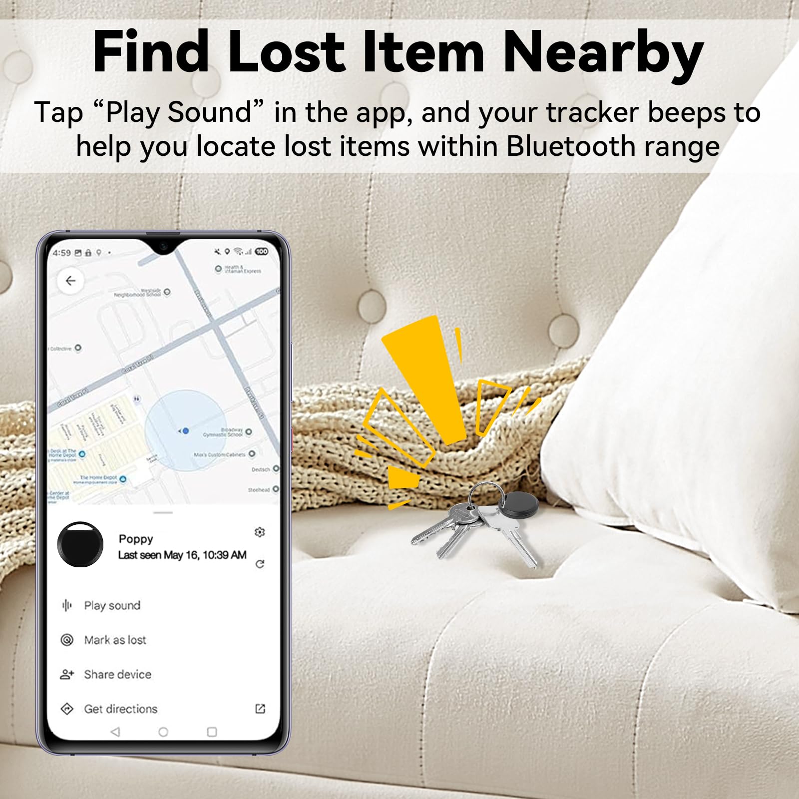 Android Air Tracker Tag 2 Pack, Luggage Smart Tag Compatible with Google Find Hub App, Item Finder for Key, Wallet, Suitcase, Backpack - 5