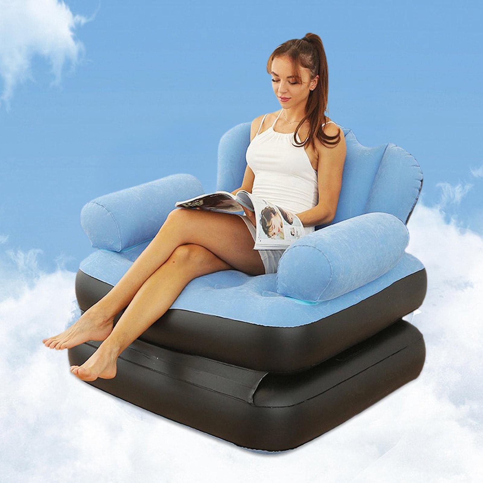 BIOTAT Canapé Gonflable Multifonction 5 En 1 - Canapé Portable Avec Accoudoir En L Pour Intérieur Et Extérieur