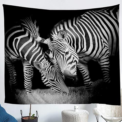 Erosebridal Tapiz de pared con diseño de cebra, para parejas, diseño de cebra, para porche, manta de pared de animales salvajes de sabana africana