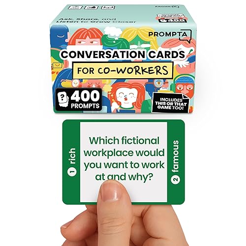 Prompta 400 Conversation Cards for Coworkers – Two Fun Teambuilding