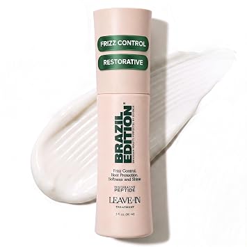 Leave In Hair Treatment Restorative Peptide Frizz Control Hair Care Product | Leave-in Frizz Control, Heat & UV Protection, Repairs Damaged Hair, Hyaluronic Acid for Stronger, Shinier & Smoother Hair