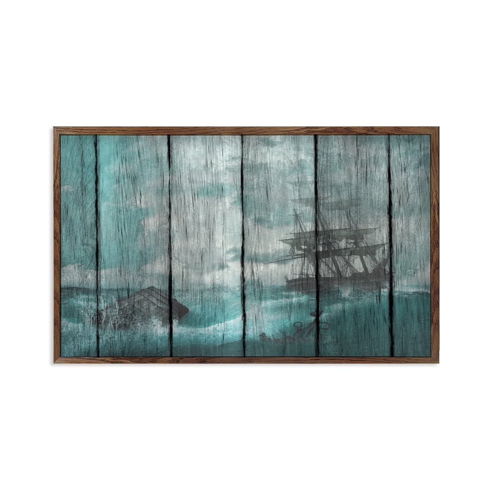 Panneau de porte ocean en bois 30,5x55,9 cm idee cadeau decoration maison