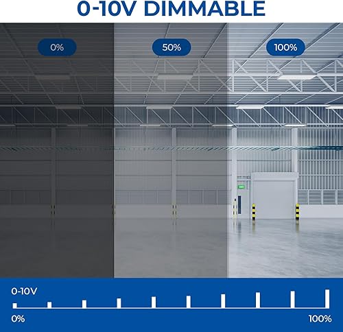 Miniatura 6 de CINOTON Luz lineal de alta bahía LED de 105 W, lámpara LED de 2 pies para tienda, 15000 lúmenes, 5000 K, luz diurna, interior, comercial, almacén,