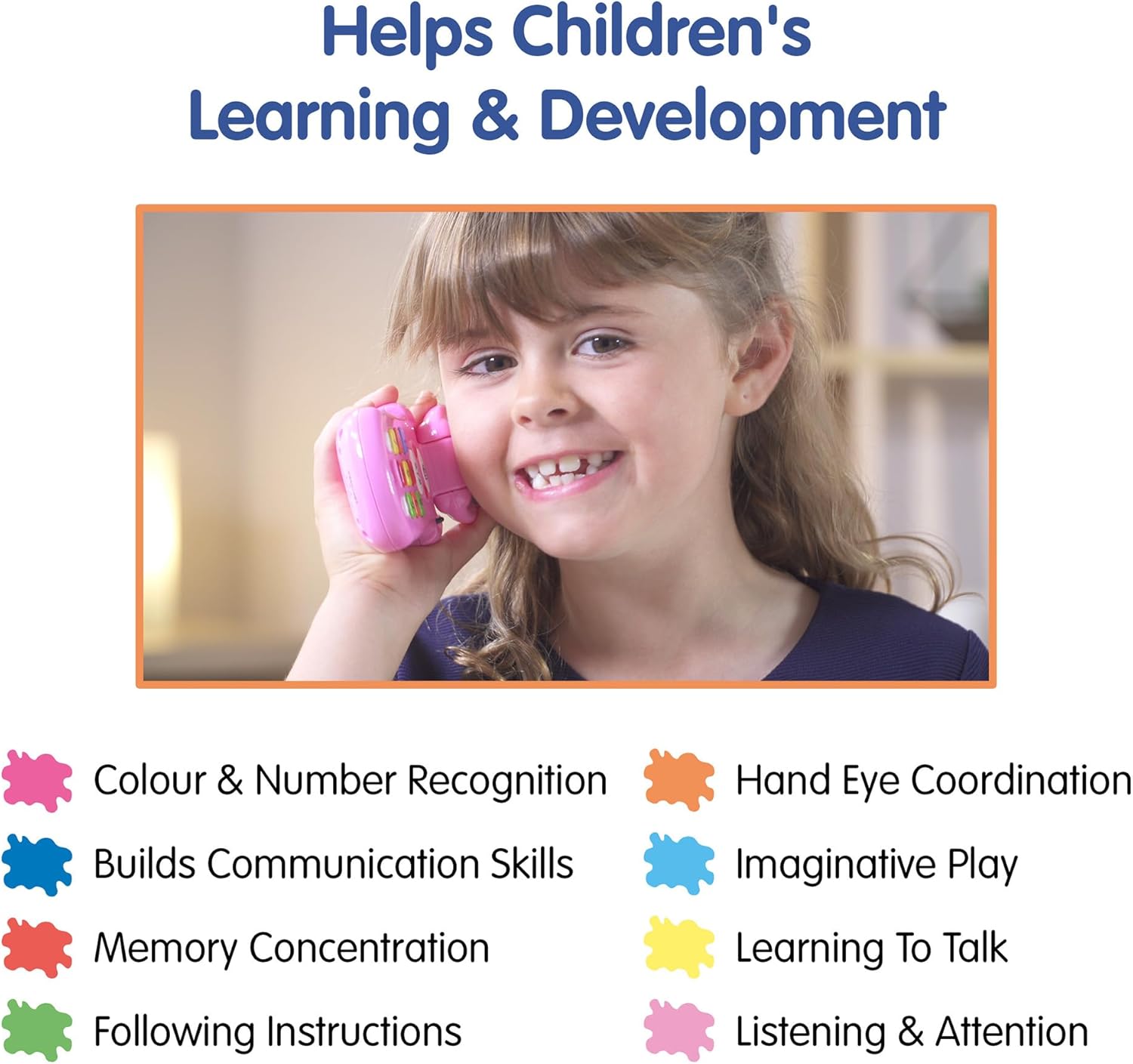 Peppa Pig PP06 Peppa's Flip & Learn Toy Phone for Kids-Interactive Learning and Child Development, Colours and Number Recognition and Communication, 3+ Years, Single, Multi