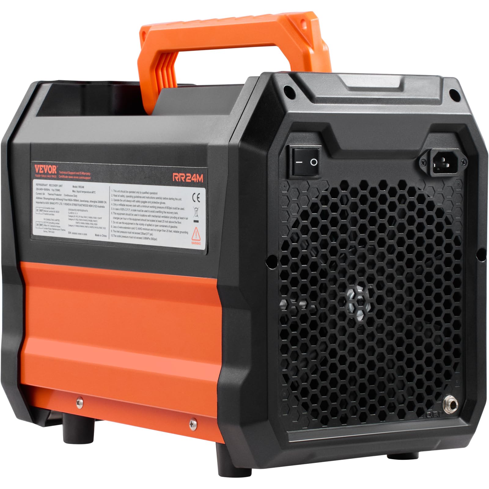 VEVOR Station de Récupération Fluides Frigorigènes Portable, Machine de Récupération de Réfrigérant 1 HP Double Cylindre, Moteur sans Balais 3000 tr/min, pour Automobile Climatisation HVAC Domestique