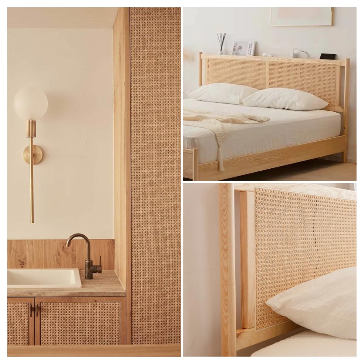 Ratan Natural, Ratan Rollo Mimbre 55 x 200 cm, Mimbre, Silla Ratan, Rejilla Mimbre, Mimbre Rollo, Rattan, Estera de ratán, Ratán Natural para muebles, Tela para Silla, Armario, Decoración del hogar