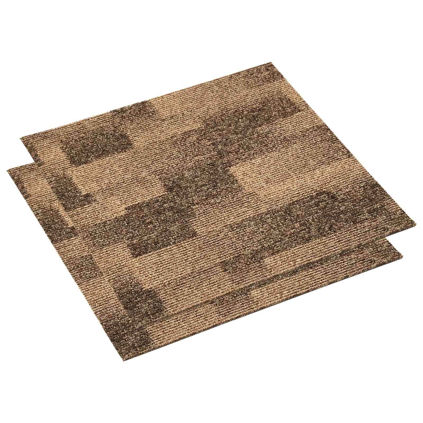 Teppichfliesen, 20 Stück, Braun, 50 x 50 cm