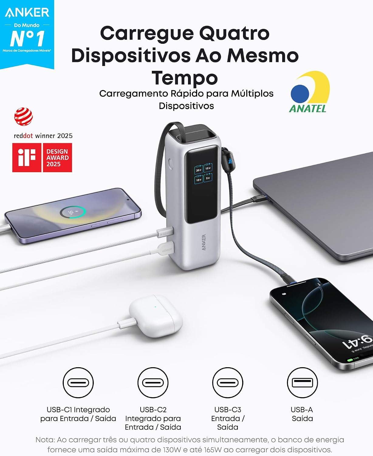 7 Melhores Techs Custo-Benefício para Trabalhar e Estudar (2026) 3 Power bank Anker 737 25.000mAh 165W — melhores techs custo-benefício 2026