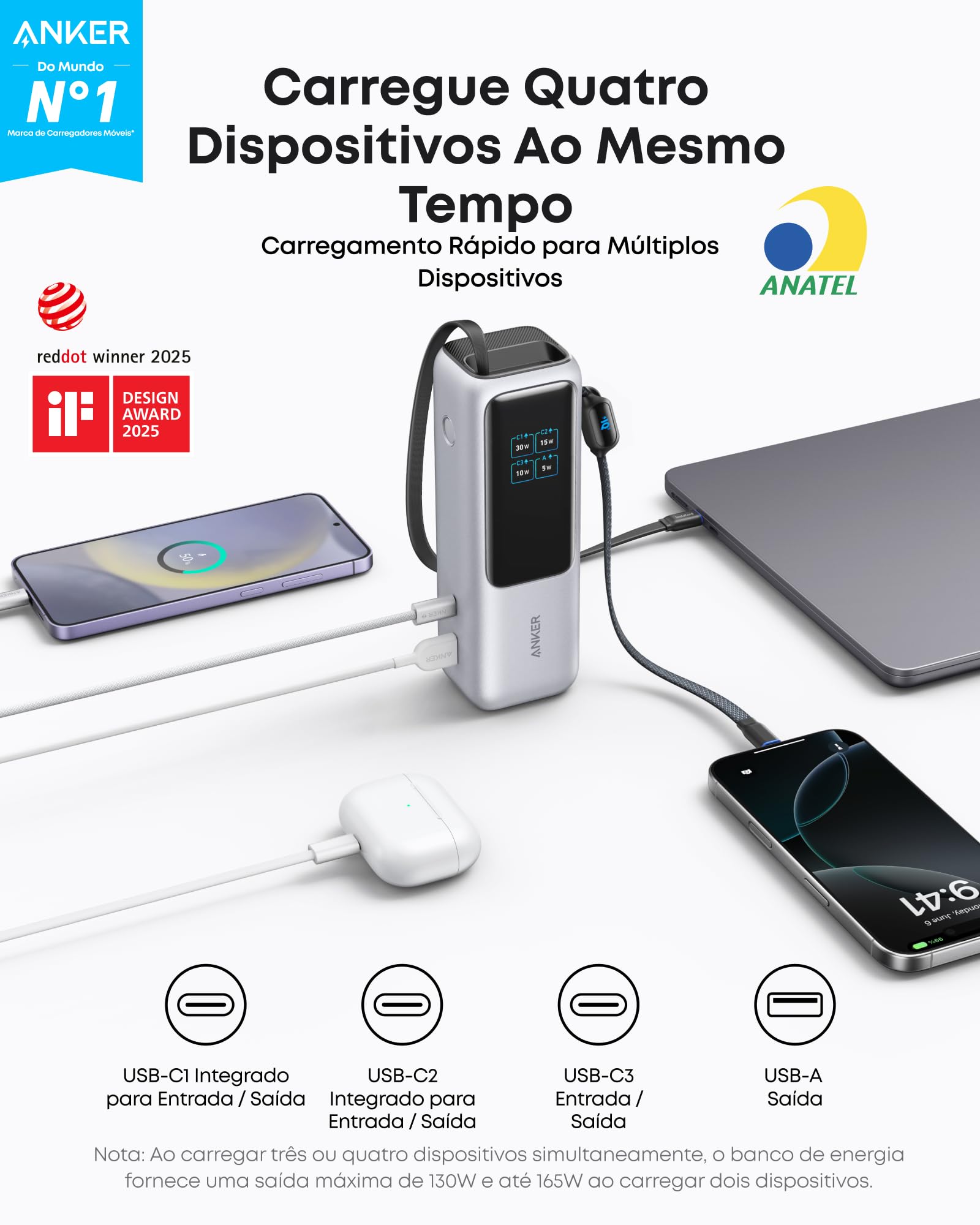 Anker Laptop Power Bank, 25.000mAh Carregador Portátil para