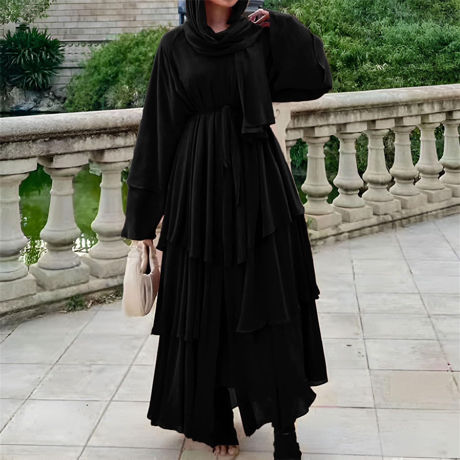 Abaya Musulmana De Oración para Mujer Manga Larga Suelto Ramadán Burka Abaya Kaftan Túnica Mujer Oriente árabe Trajes para Eid Ramadán Vestido De Oración con Hijab