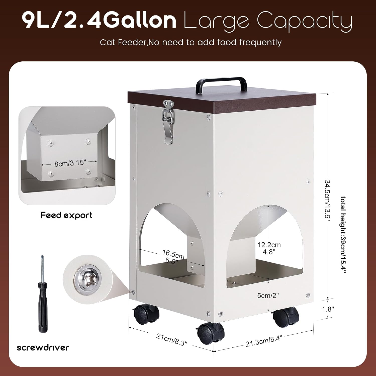 Automatic Cat Feeder for Multiple Cats,9L/40 Cups Large Capacity Gravity Cat Food Dispenser for Dry Food,Pet Feeder Station for Puppy Kitten or Rabbit