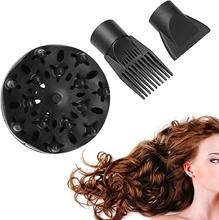 Conjunto de 3 peças para secador de cabelo difusor universal, acessório de difusor universal, conjunto universal de difusores de cabelo, conjunto de difusor de bocal de secador de cabelo, conjunto de difusor de bocal seco para substituição