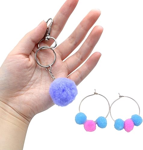 Miniatura 7 de 1000 pompones multicolor para manualidades con pompones de purpurina para decoraciones artísticas de bricolaje, varios tamaños