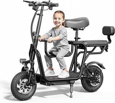 EILLEO Electric Scooter with Seat, 48V E Scooter with Seat for Adult 500W Max Motor, 17.4MPH 20 Miles Range, 12 Pneumatic Tires, Commuting Scooter with Double Braking System