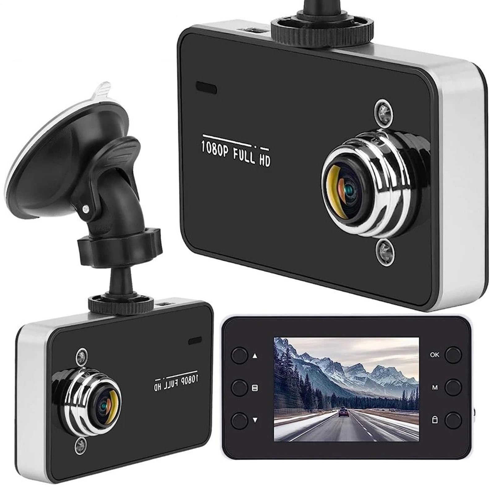 Dashcam Avant et intérieur – Caméra embarquée 3 canaux – Vision Nocturne sans Fil Smart 1080p Enregistreur de Conduite pour la sécurité du véhicule, Route de Camion, Sauvegarde