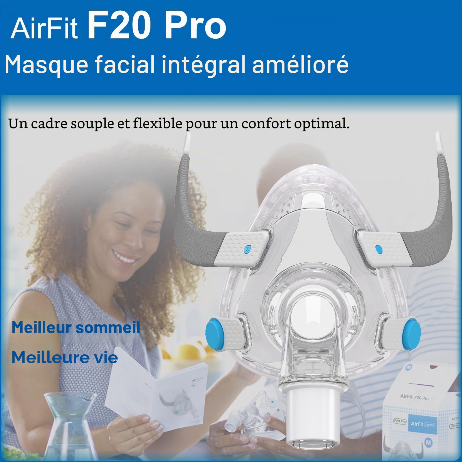 Ensemble d'articulation de cadre de rechange pour Airfit F20, kit complet avec kit d'articulation de cadre, compatible avec Airfit F20, ajustement parfait pour plus de confort de port, accessoire