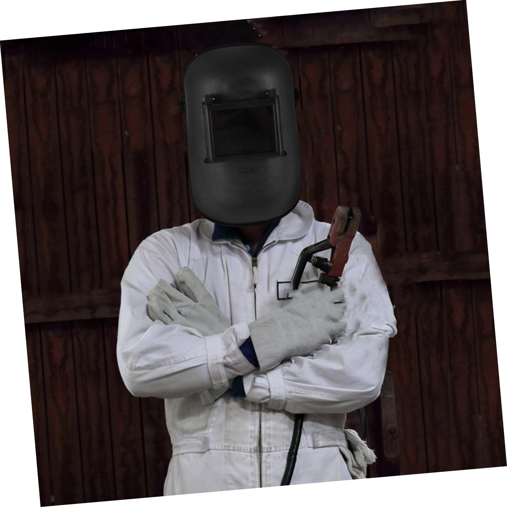 Maschera di Saldatura Nera in PP Leggera e Comoda per Protezione