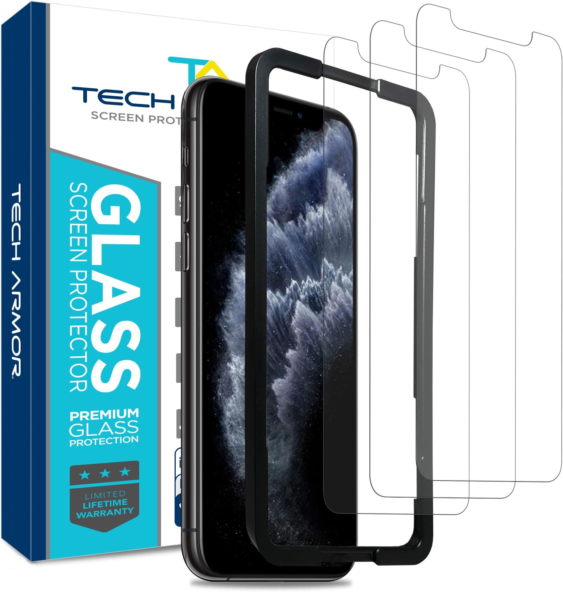 Tech Armor Ballistic Screen Protector Designed for New Apple iPhone 11 Pro Max and XS Max 6.5 Inch 2019 Tempered Glass 3 Pack