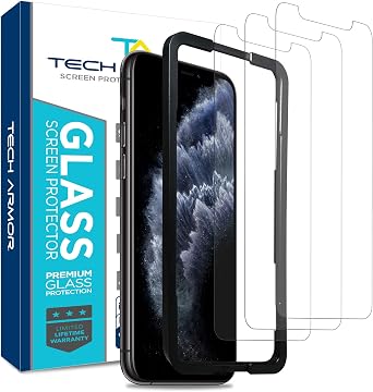 Tech Armor Ballistic Screen Protector Designed for New Apple iPhone 11 Pro Max and XS Max 6.5 Inch 2019 Tempered Glass 3 Pack