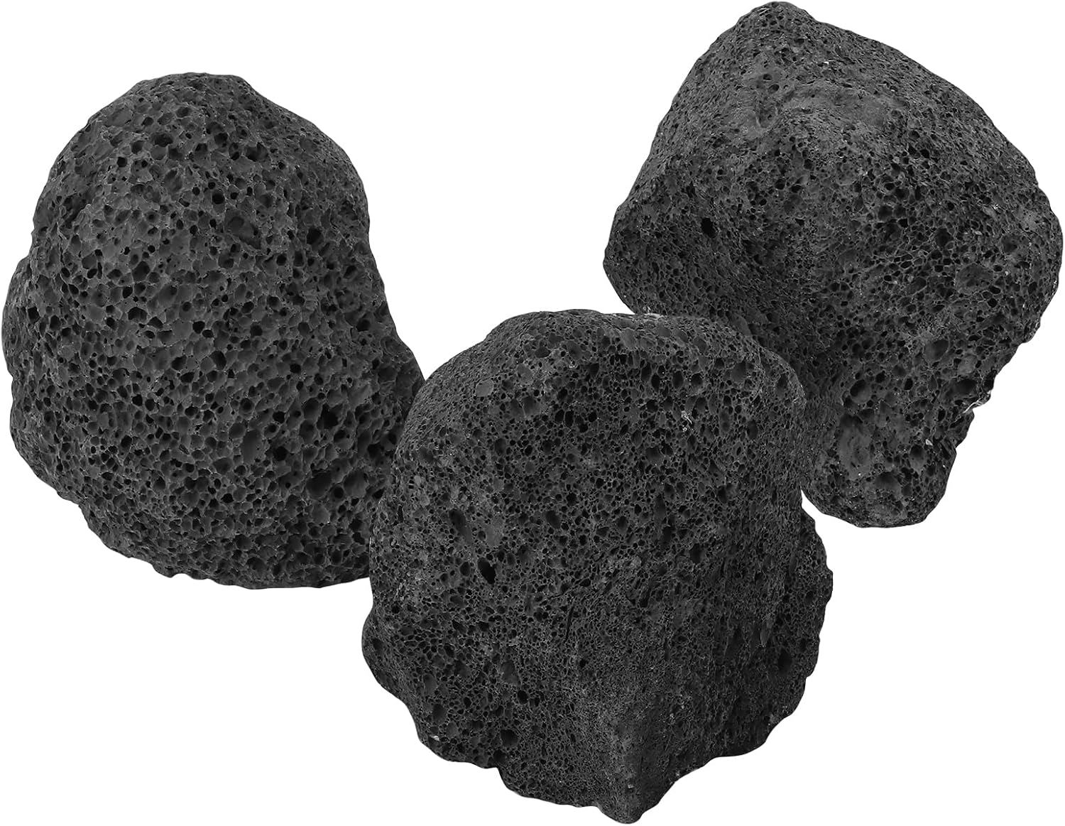 17.6 LB Black Lava Rock Stones for Fire Pit, 3.15-5.9 inch Large Volcanic Lava Rock Indoor Fireplace, Landscaping